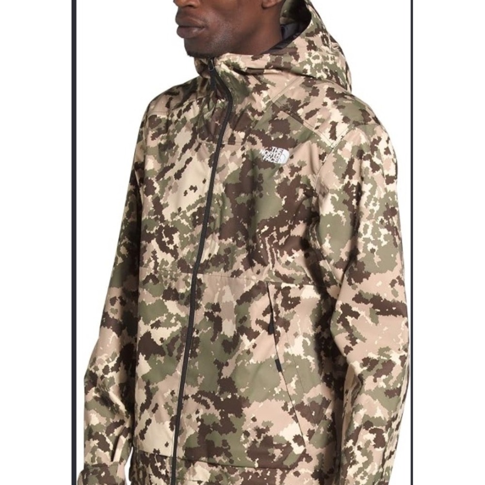 The North Face Millerton DryVent Rain Jacket Mens Small Digital Camo Green Tan